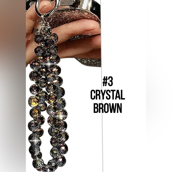 Crystal Beaded Phone Charm Lanyard with 3 attachments, 5 color choices-Pick One! - Picture 6 of 8